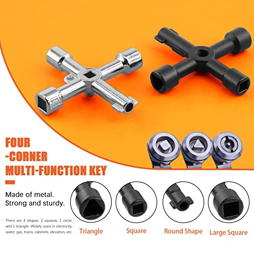 Tanstic 13Pcs Multi-functional Utility Kit - Includes 4-Way Spanner, Square Keys, Water Tap & Faucet Keys for Radiators, Gas & Electric Meter Boxes - Image 3