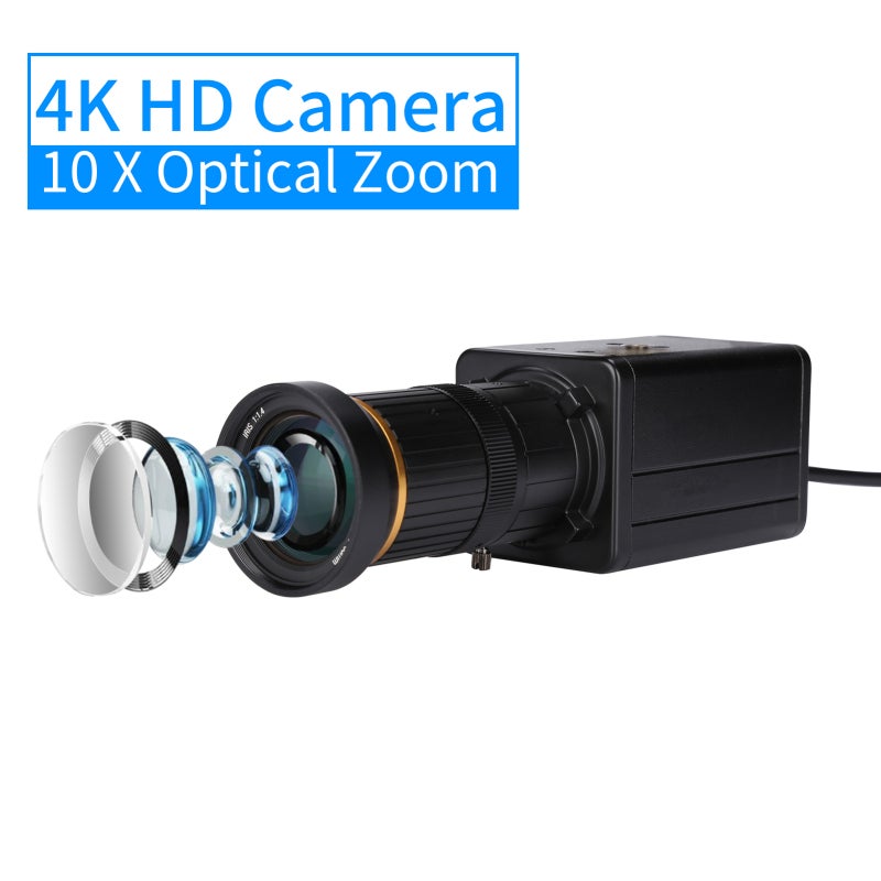 4K HD Webcam: 5-50mm Varifocal Lens 10X Digital Zoom - IMX317 CMOS Sensor Plug And Play For Video Conference Online Teaching Live Webcasting - Image 3