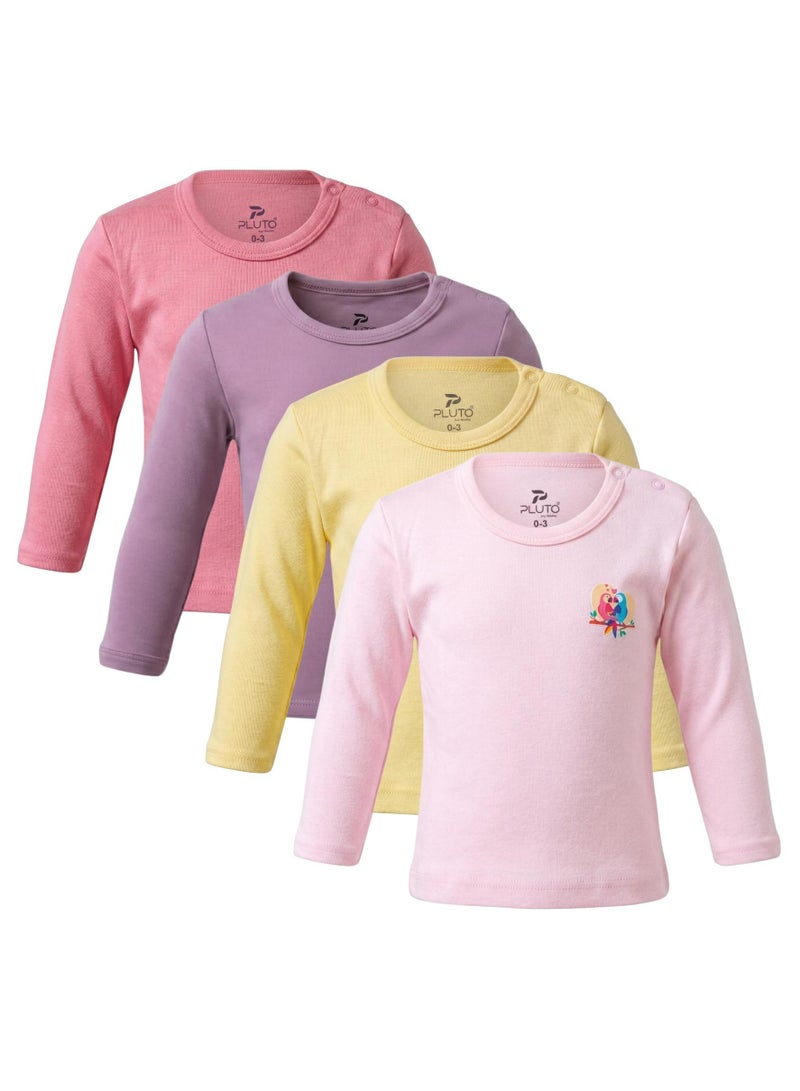 Pluto Pack of 4 Cotton Long Sleeve Undershirt for Baby - Image 1