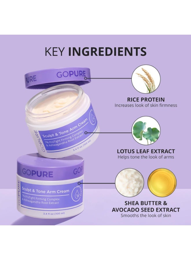 جو بيور كريم goPure Sculpt & Tone للذراعين - كريم لشدّ وتنعيم مظهر التجاعيد، يرطب بعمق، ويشدّ البشرة المترهلة. - Image 2