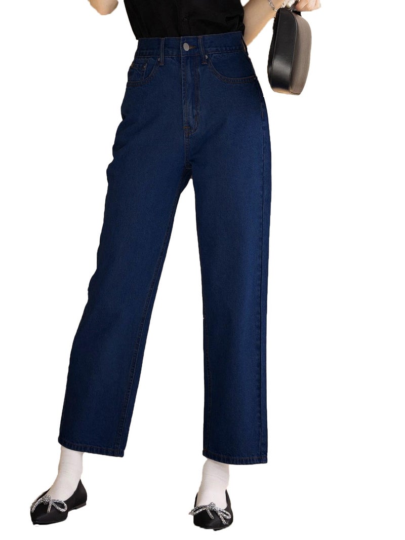 KOTTY Women Regular High Rise Dark Blue Jeans - Image 1