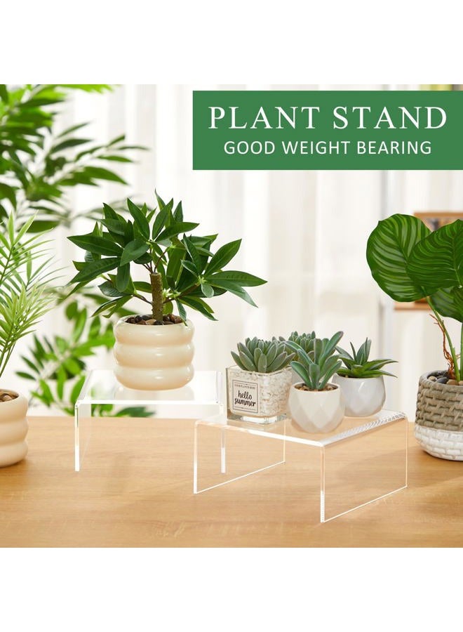 RattanView 2 Pcs 7 x 7 Inch Large Acrylic Risers Display Stands 5 mm Thick Acrylic Shelf Riser Showcase for Collectibles Jewelry Cupcakes Food Figures Perfume Cabinet (Clear) - Image 3