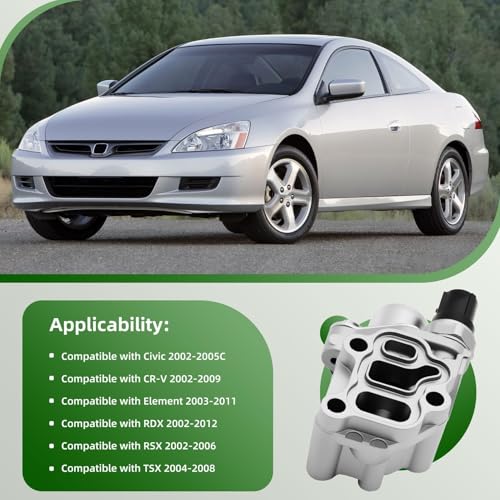 Yunnergo 15810-RAA-A03 VTEC Solenoid Spool Valve with Timing Oil Pressure Switch and Gasket Compatible with Accord Civic CR-V Element RSX 2002-2011 2.0L 2.3L 2.4L 3.0L 15810-PNE-G01 15810-PPA-A01 1581 - Image 2