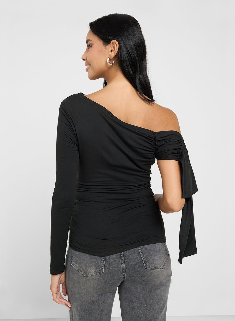 Ginger Drop Shoulder Assymetric Top  - Image 2