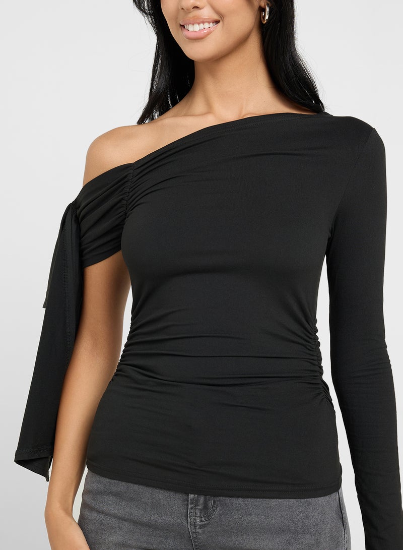 Ginger Drop Shoulder Assymetric Top  - Image 3