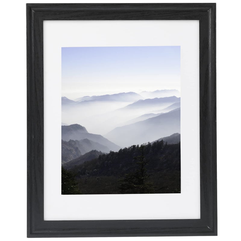 Medog 8x10 Picture Frame Back Display Pictures 5x7 with Mat Arc Ultra Edge Wooden Poster Frames1 Pack