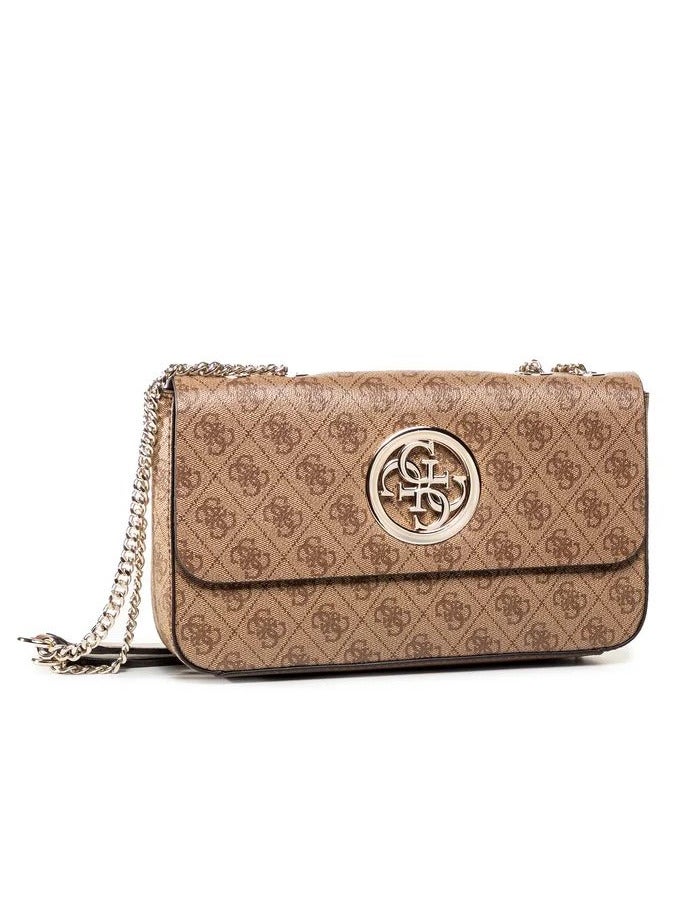 جس حقيبة كتف نسائية من GUESS باللون البني مع شعار مونوغرام - Image 2