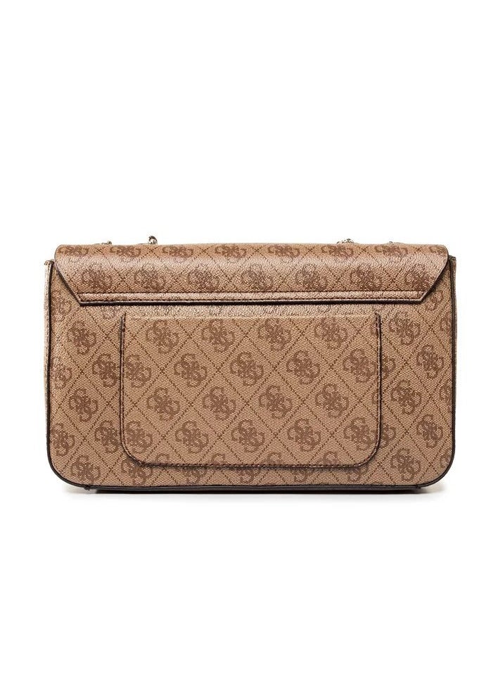 جس حقيبة كتف نسائية من GUESS باللون البني مع شعار مونوغرام - Image 5