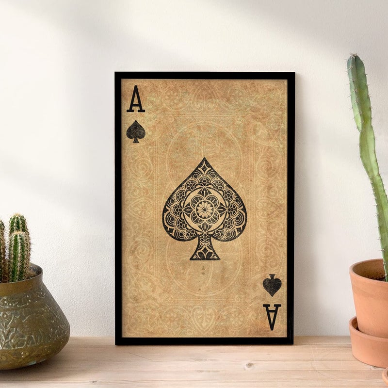 Ritwika's Ritwikas Premium Artwork Of Jack Of Diamond Card Framed Wall Painting For Decorating Your Space Gift Size 135 x 95 Inch Set of 1 01 SPADE ACE - Image 4