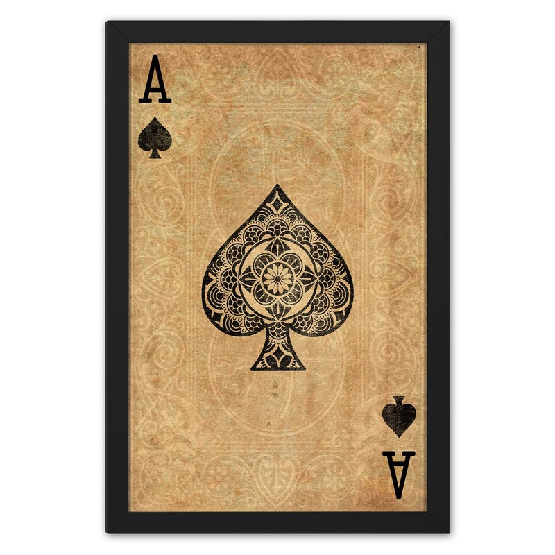 Ritwika's Ritwikas Premium Artwork Of Jack Of Diamond Card Framed Wall Painting For Decorating Your Space Gift Size 135 x 95 Inch Set of 1 01 SPADE ACE - Image 1