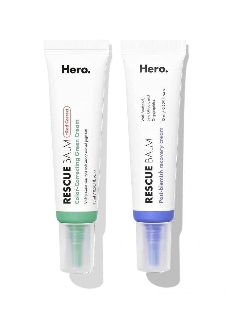 Hero Hero Cosmetics Rescue Balm Bundle - Post-Blemish Recovery Cream for Dry, Red Skin (2 Pack)  - Image 1