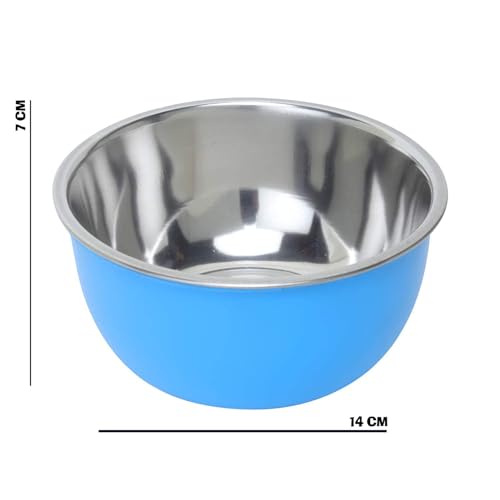 Zaib Multi-Purpose Stainless Steel Mixing Bowls with Airtight Lids – Pack of 4 (500ml Each) – Microwave & Freezer Safe Food Storage Containers – (14cm Multicolour 4 Pcs) - Image 5