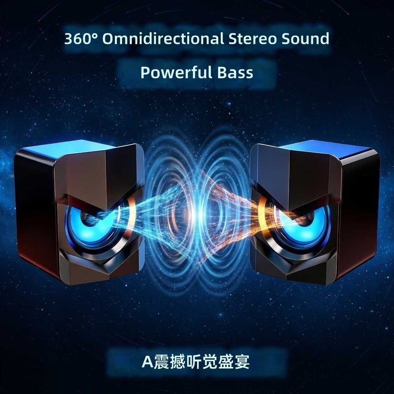 Compact Desktop Speaker for Home & Office - USB & 3.5mm Wired Connection - Image 5