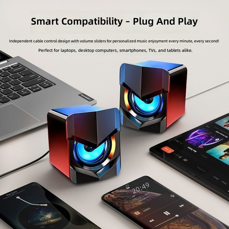 Compact Desktop Speaker for Home & Office - USB & 3.5mm Wired Connection - Image 4