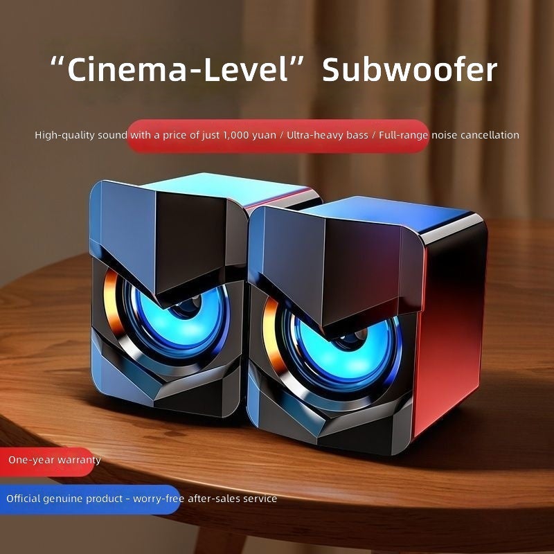 Compact Desktop Speaker for Home & Office - USB & 3.5mm Wired Connection - Image 2