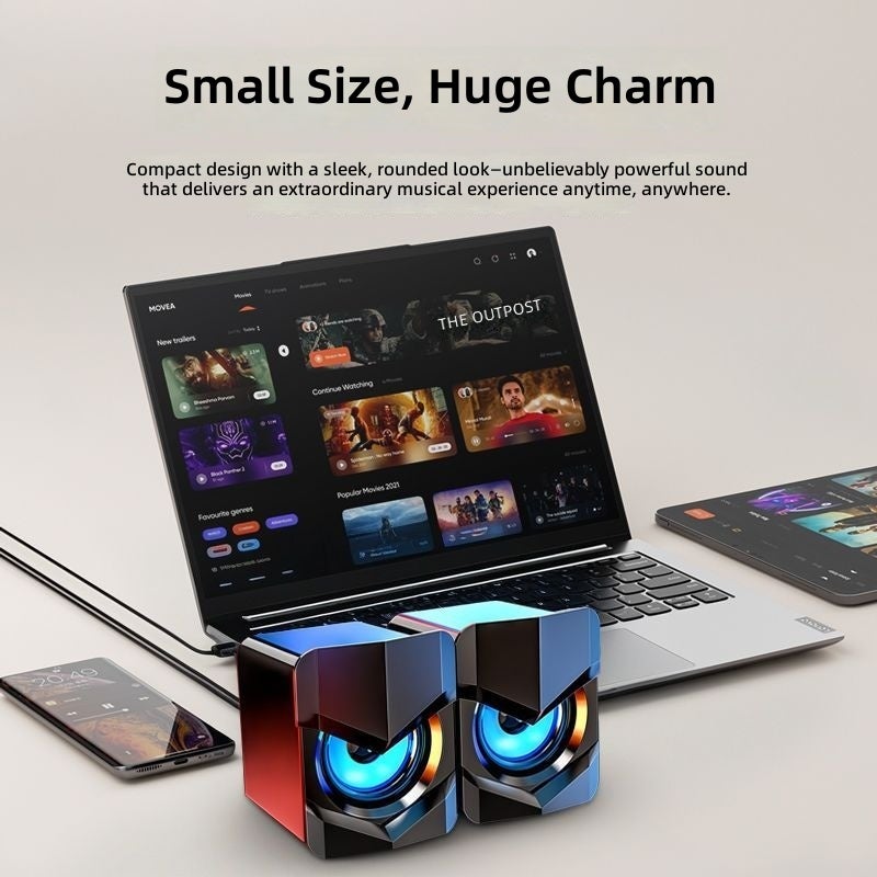 Compact Desktop Speaker for Home & Office - USB & 3.5mm Wired Connection - Image 3