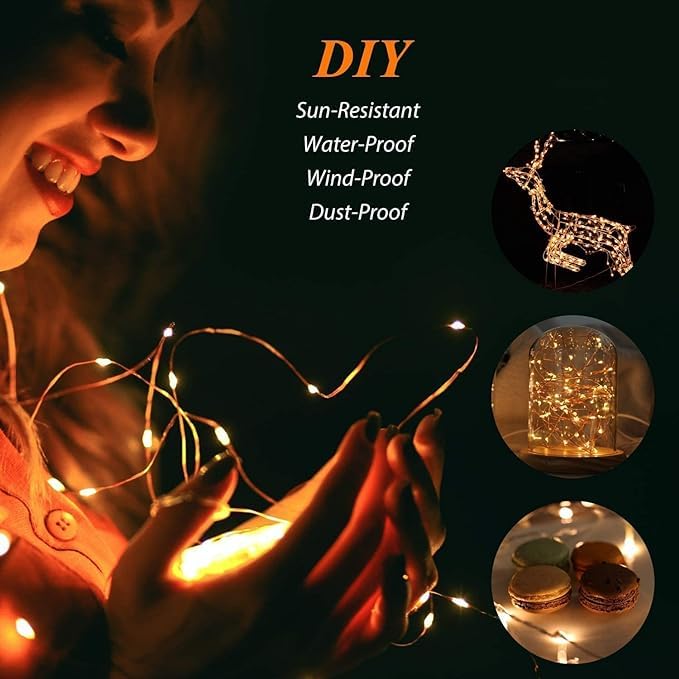 Selarlyt 2-Pack 200 LED Solar String Lights for Outside,Solar Fairy Lights for Outside Waterproof,Solar String Lights Outdoor with 8 Modes for Christmas Tree,Balcony, Party,Wedding Decorations (Warm White) - Image 3