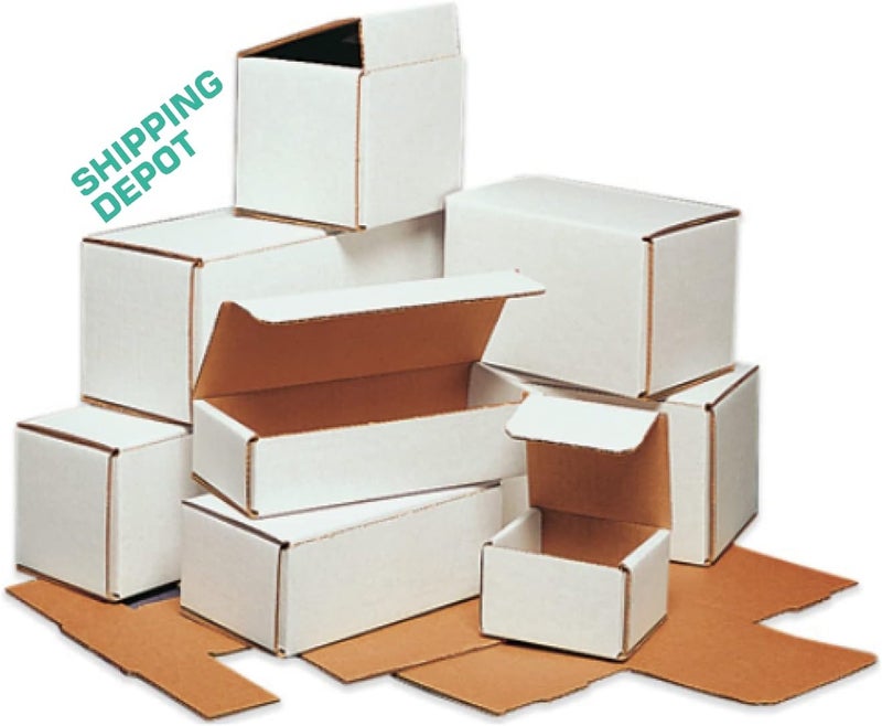 Secure Seal Shipping Boxes – 8x6x3" Mailers - White Foldable Corrugated Cardboard Packaging for Mailing, Moving, Storage, and Organizing - Strong Lightweight Foldable (50 Pack) - Image 2