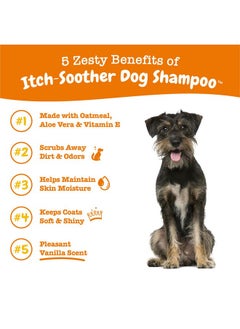 Zesty Paws Dog Shampoo With Oatmeal & Aloe Vera  Grooming Pet Wash For Itchy & Sensitive Skin + Dandruff & Coat  Gentle Anti Itch Formula  Vanilla Bean Scent  16 Oz  - Image 2