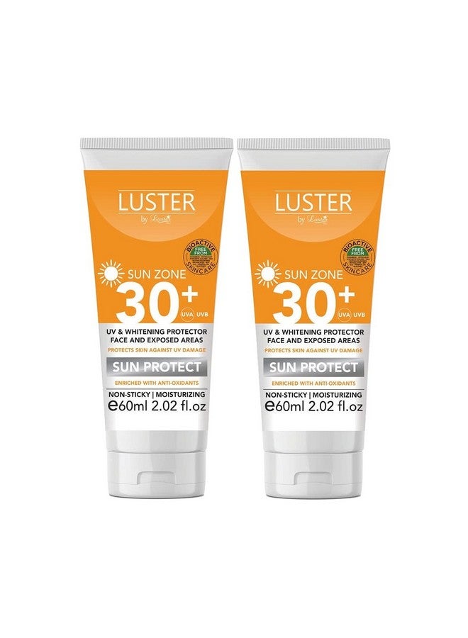 Luster Sun Protect - SPF 30+ With UVA & UVB Protection | Non-Sticky & Moisturizing Sunscream For Women & Men | All Skin Types (Paraben & Sulfate Free) - (Pack of 2-60ml each) - Image 1