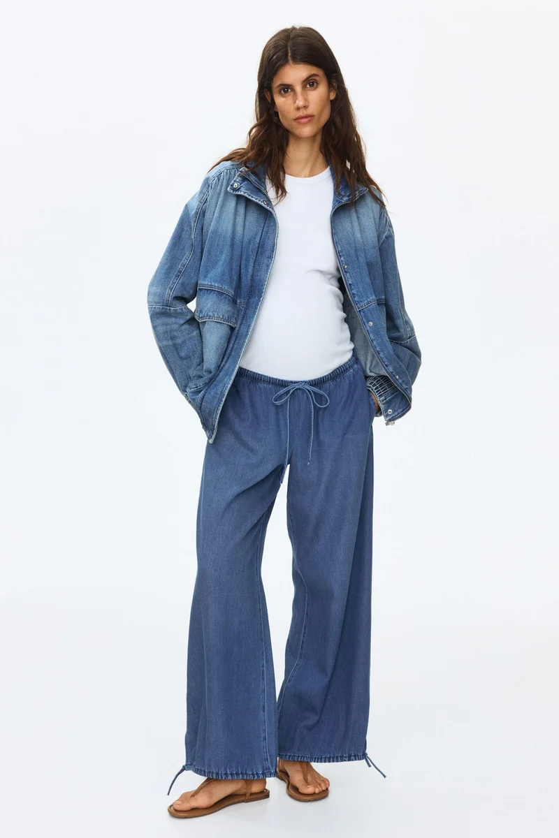 H&M MAMA Balloon-leg denim trousers