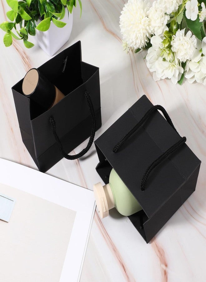 Xaajooio 100 Pcs Black Mini Gift Bags with Handles Bulk 3.9 x 4.7 x 2.4 Inch Small Paper Goodie Bags for Party Wedding Christmas Business Gift Wrapping Supplies - Image 5