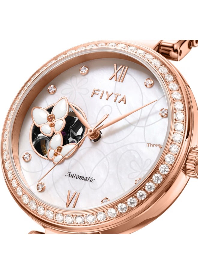 Fiyta Women's Watch, Qingcheng Series, White Dial Butterfly Dance Theme, Skeleton Dial Mechanical Women's Watch, Holiday Gift For Girlfriend - Image 4