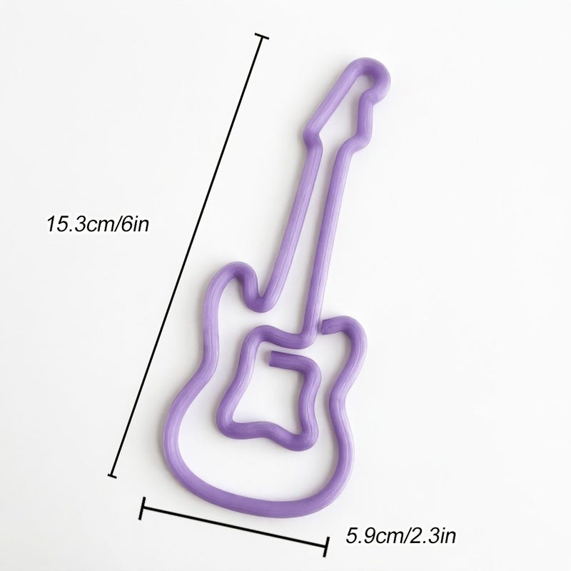 Oversized Guitar Paper Clip Bookmark White For Books Planners Office - Image 2