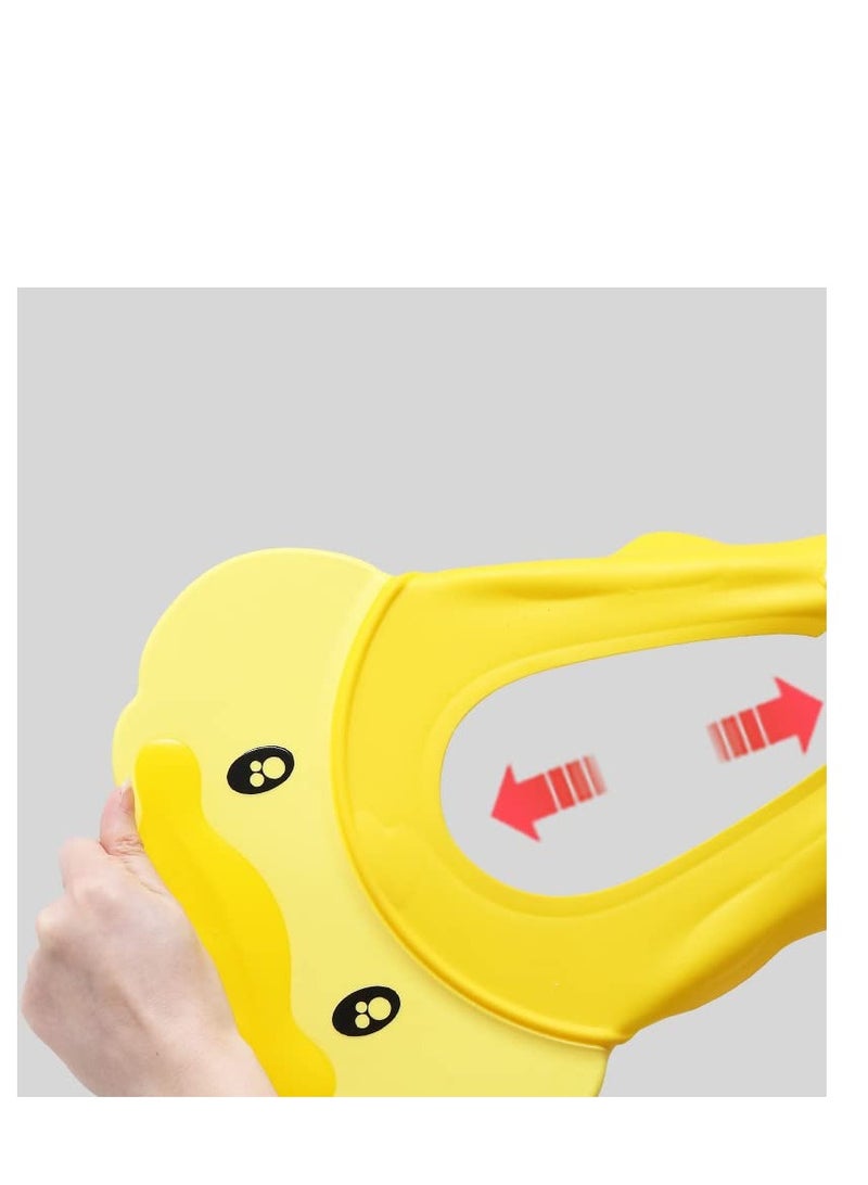 Baby Shower Cap, Yellow Adjustable Silicone Shampoo Bath Cap, Waterproof Bathing Hat, Infants Soft Shampoo Hat, Soft Protection Safety Protect Eye Ear, for Infants Toddlers Kids Children - Image 3