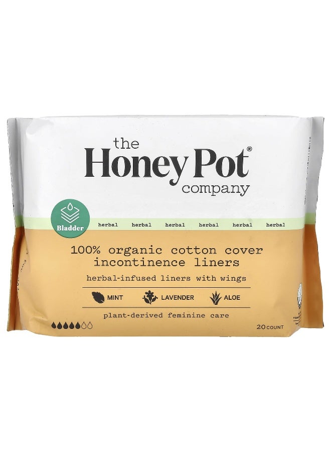 The Honey Pot Company, Herbal-Infused Liners With Wings, 20 Count - Image 1