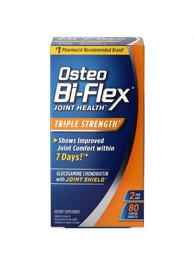 Osteo Bi-Flex - Triple Strength(5), Glucosamine Chondroitin with Vitamin C Joint Health Supplement, Coated Tablets, 80 Count (Pack of 1) - Image 1