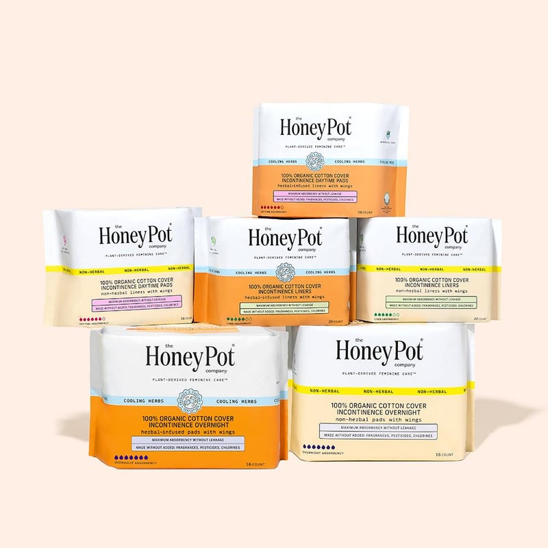 The Honey Pot Company - Herbal Pads for Women - Organic Incontinence Overnight w/Wings - Infused w/Essential Oils for Cooling Effect - Postpartum Essentials - Feminine Care - 16 ct - Image 4