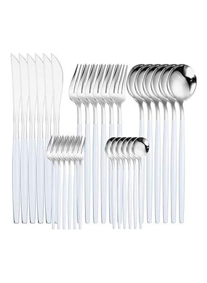 NIBEMINENT 30-Piece Knife Fork Spoon Full Set Multicolour