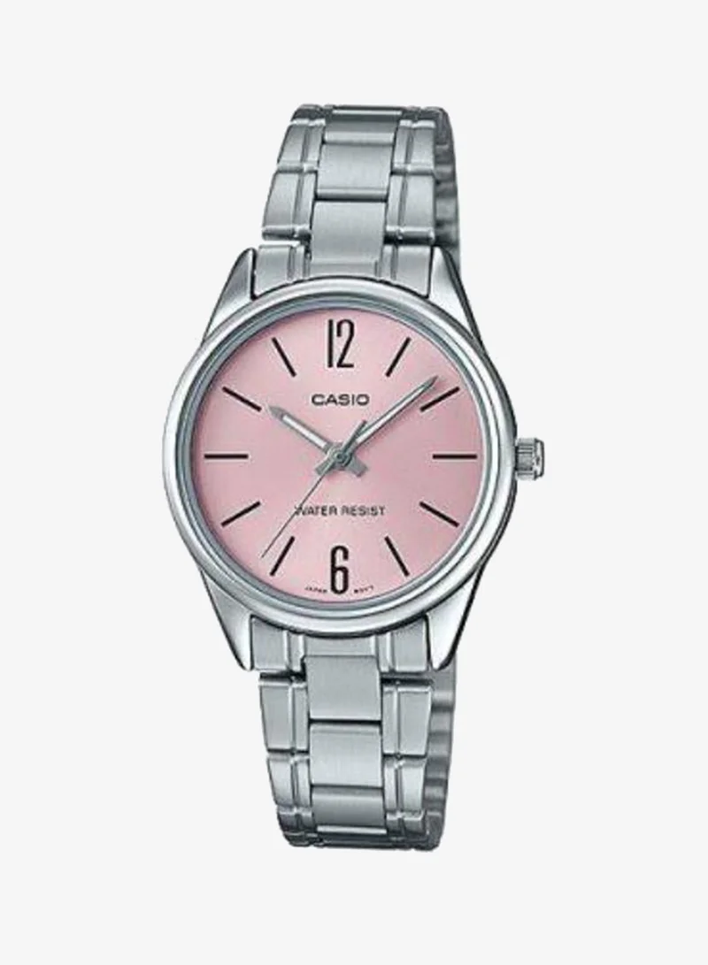 كاسيو Women's Analog Display Watch With Silver Stainless Steel Strap - LTP-V005D-4BUDF