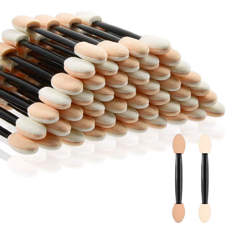 MORGLES MORGLES Eyeshadow Applicators, 50pcs Eyeshadow Brush 2.4 Inch Eye Shadow Applicator Sticks Double Sided, Makeup Applicator for Women Girls, Black - Image 1