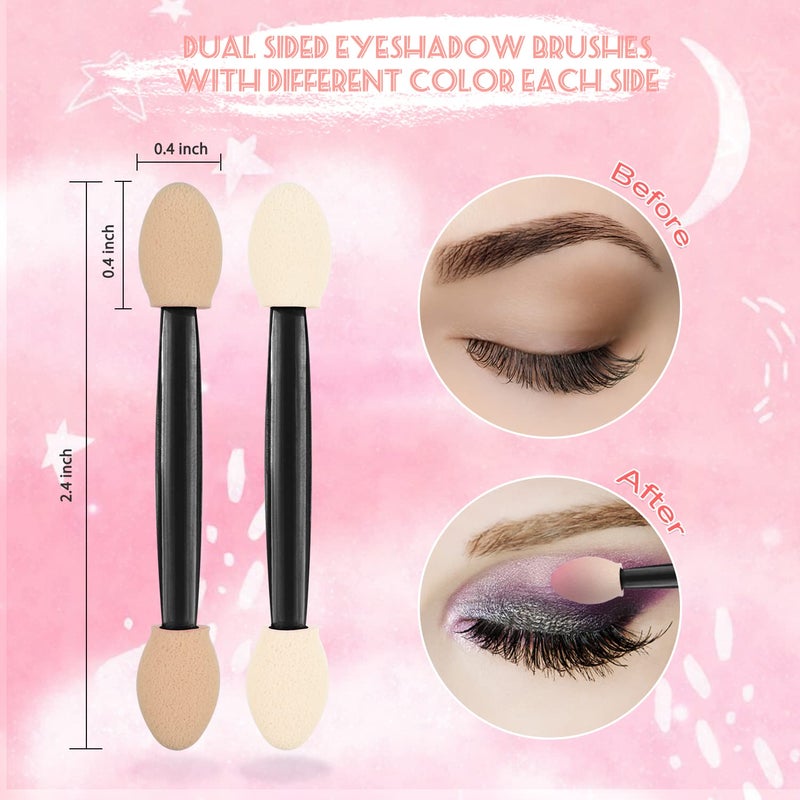 MORGLES Eyeshadow Applicators Double Sided, 50PCS Eyeshadow Brush 2.4 Inch Makeup Applicator Sticks for Women Girls, Black - Image 2