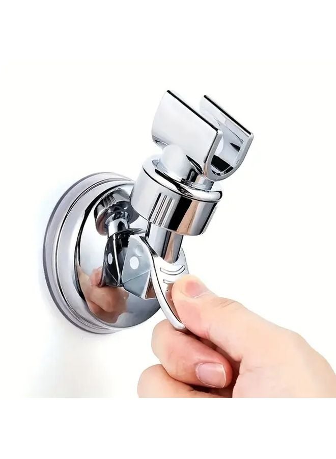 حامل رأس دش حديث قابل للتعديل 360 درجة، مثبت ذاتيًا، حامل فضي من البلاستيك، ملحق للحمام - Image 2