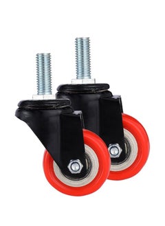 BMB tools 2-Piece 50mm Orange PVC Double Ball Bearing Caster - Swivel - Screw M12  - Image 1