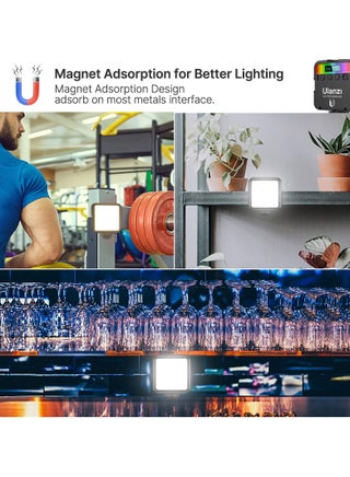 مصابيح فيديو ULANZI VL49 RGB Lights، إضاءة كاميرا LED للتصوير الفوتوغرافي محمولة بزاوية 360 درجة بالألوان الكاملة مع 3 فتحات باردة، 2000 مللي أمبير قابلة لإعادة الشحن CRI 95+ 2500-9000K قابلة للتعتيم تدعم الجذب المغناطيسي - view 4
