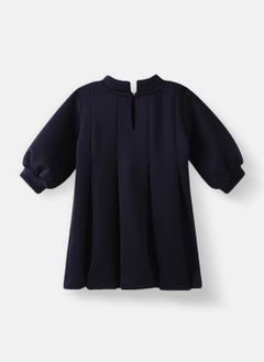 Nautinati Nautinati Girls’ Three-fourth Sleeve Box Pleat Dress with Cute Bows  - Image 2