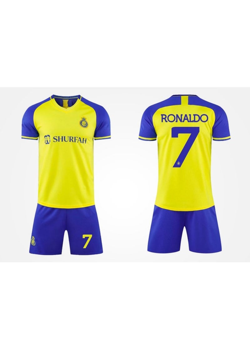 M MIAOYAN M MIAOYAN Saudi Arabia Riyadh Victory Team Ronaldo same jersey No. 7 football suit suit adult children's men's and women's football team uniforms (arms with armbands)  - Image 1