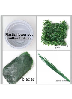 Generic 18 Forked Branches Simulated Plant Bonsai With Plastic Flower Pots Indoor Living Room Decoration Simulated Green Plants Potted Plants Artificial Flower Decorations Bonsai  - Image 2