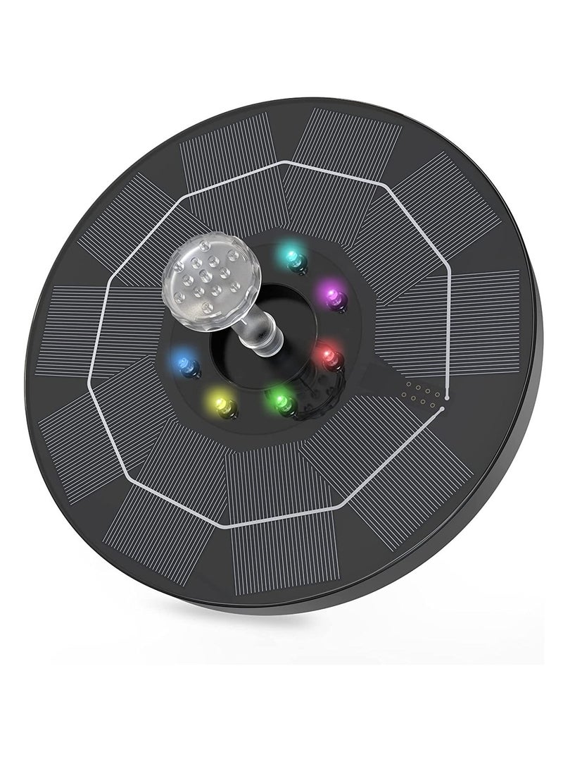 general Floating Solar Fountain, 3.5W Solar Colorful Fountain High Efficiency Bathing Fountain Color Lighting with 6 Different Swimming Pool Nozzles 180mm - Image 1