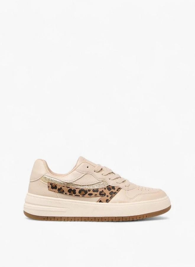 ميسي أحذية رياضية نسائية بطبعة حيوانات مع إغلاق برباط