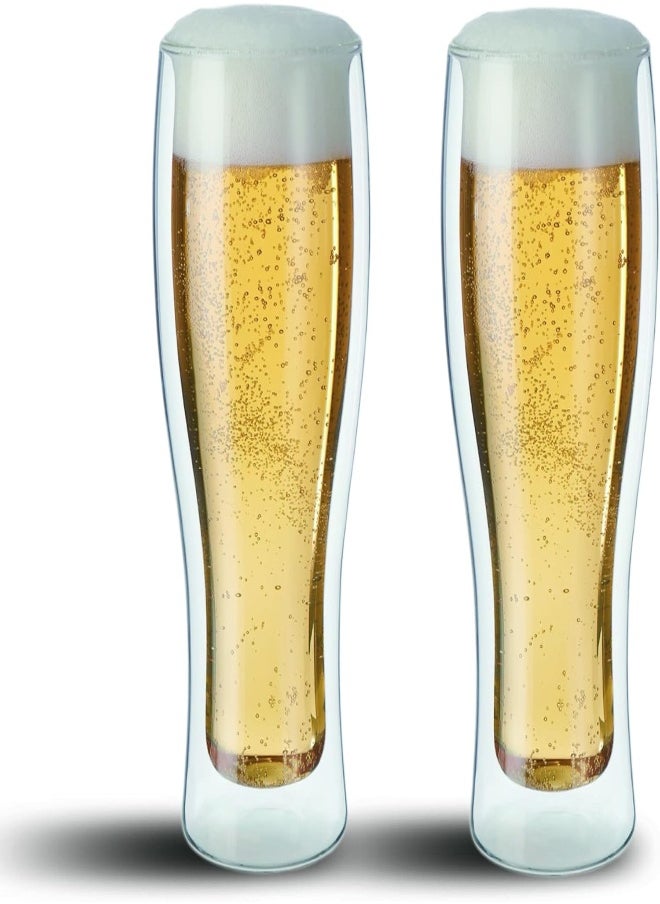 AKDC Cuisine Art Double Walled Beer Glass Set 2-Pieces, 480 Ml Capacity  - Image 1