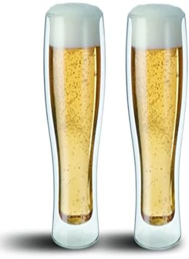 AKDC Cuisine Art Double Walled Beer Glass Set 2-Pieces, 480 Ml Capacity  - Image 2