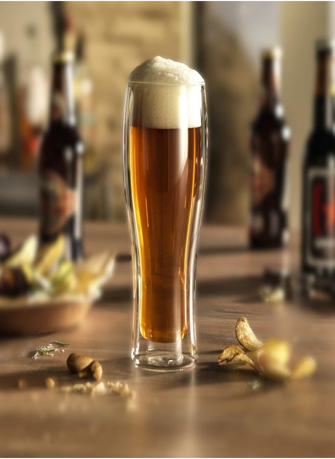AKDC Cuisine Art Double Walled Beer Glass Set 2-Pieces, 480 Ml Capacity  - Image 4