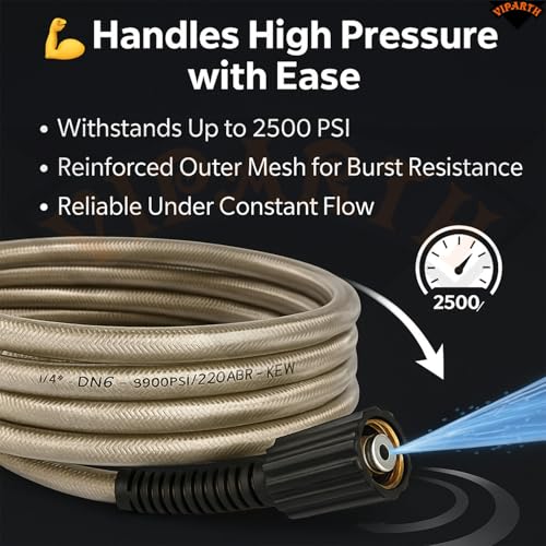 VIPARTH Pressure Washer 8 Meter Hose Pipe upto 2500 PSI | Free 1 Inlet Filter | Universal Compatibility | Heavy-Duty Construction | Durable and Reliable | Explosion Proof - Image 2