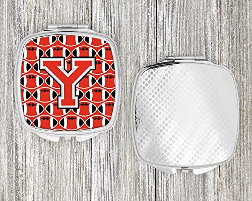 Caroline's Treasures CJ1067-YSCM Letter Y Football Scarlet and Grey Compact Mirror Decorative Travel Makeup Mirror for Women Girls Gifts Pocket Makeup Mirror Folding Handheld - Image 4