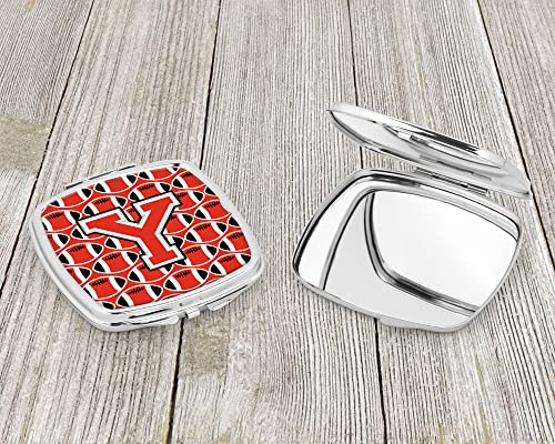 Caroline's Treasures CJ1067-YSCM Letter Y Football Scarlet and Grey Compact Mirror Decorative Travel Makeup Mirror for Women Girls Gifts Pocket Makeup Mirror Folding Handheld - Image 3